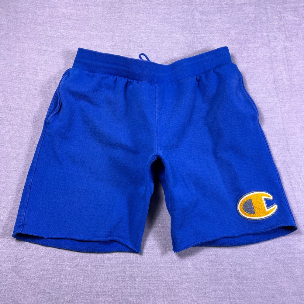 Champion Reverse Weave Cut Off Mid Rise Sweat Shorts Mens 2XL Blue Cotton Blend